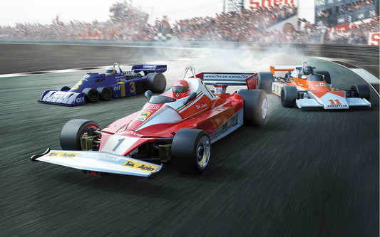 Mc Laren M23 & 312T & Tyrrell P34 1976 British GP - 1/32 Scale - Scalextric - SCAC4189A