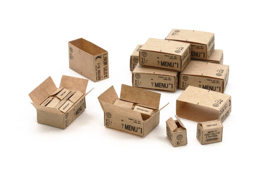 US 10-in-1 Ration Cartons (WWII) - 1/35 Scale Tamiya 12689