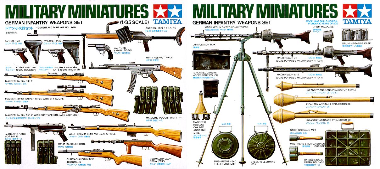 German Infantry Weapons - 1/35 Scale Tamiya 35111