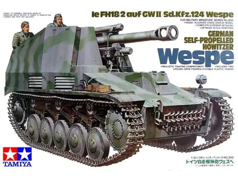 Ie FH18/2 auf GWII (Sd.Kfz.124) Wespe German Self-Propelled Howitzer 1/35 Scale TAMIYA 35200