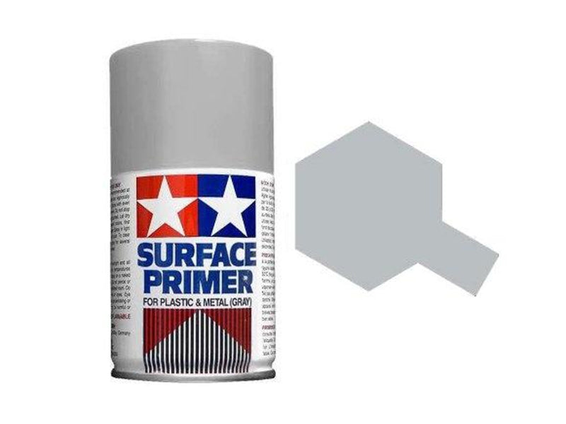 Surface Primer (Plastic/Metal) Grey Spray C an 100ml - Tamiya 087026