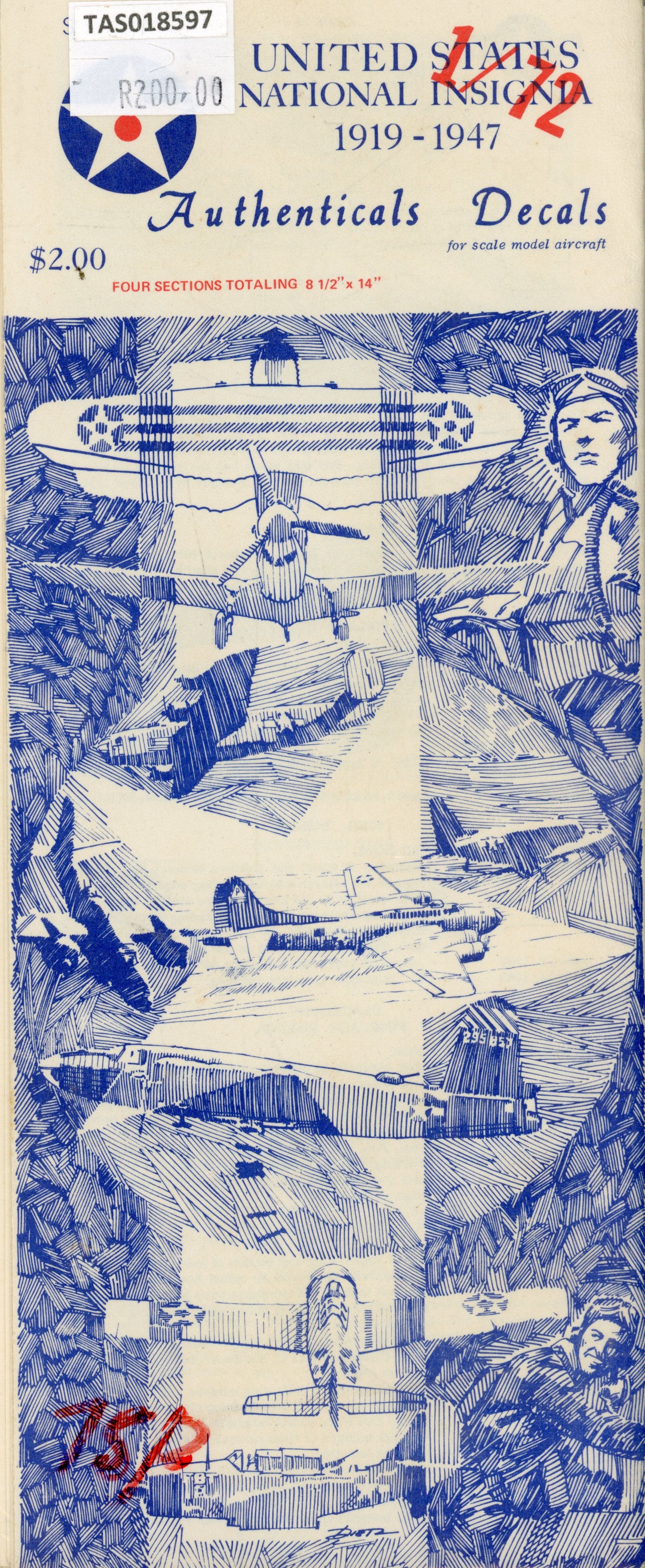 United States National Insignia 1919-1947 - 1/72 Scale Authenticals Decals TAS018597