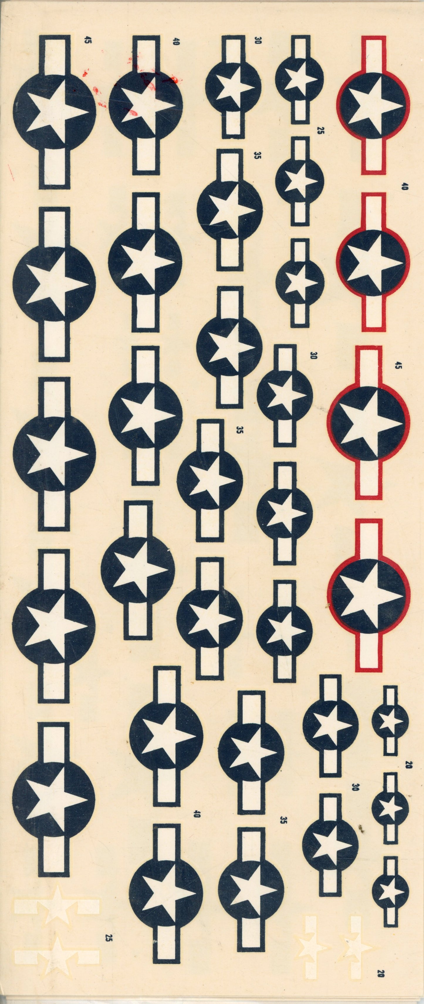 United States National Insignia 1919-1947 - 1/72 Scale Authenticals Decals TAS018597