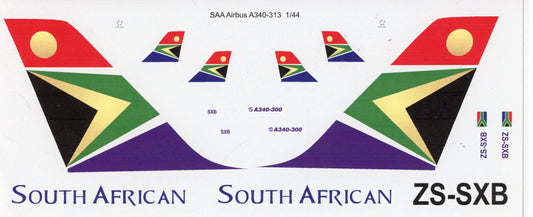SAA Airbus A340-313 ZS-SXB - 1/144 Scale MAV Decals TAS5147