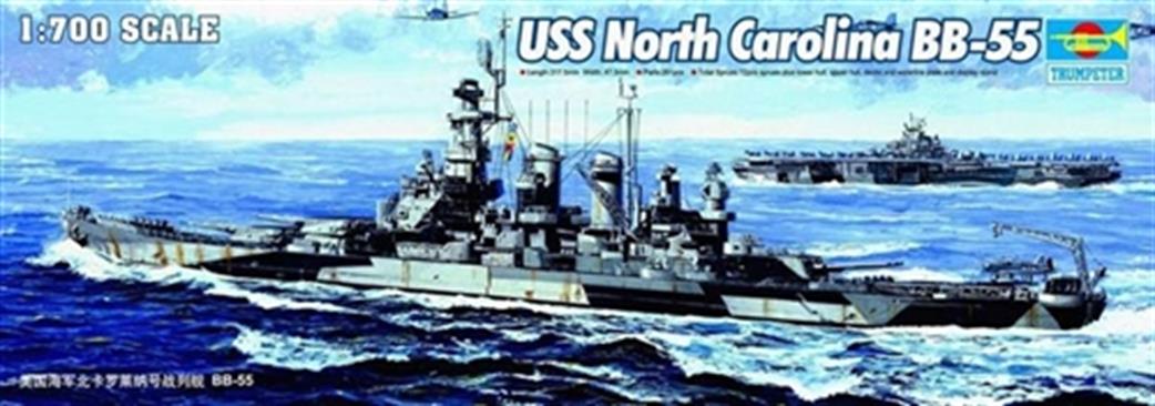 Battleship BB-55 North Carolina - 1/700 Scale Trumpeter 05734