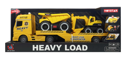Transporter Truck w/Excavator & Dump Truck (53cm) Toy Star TS666-68F