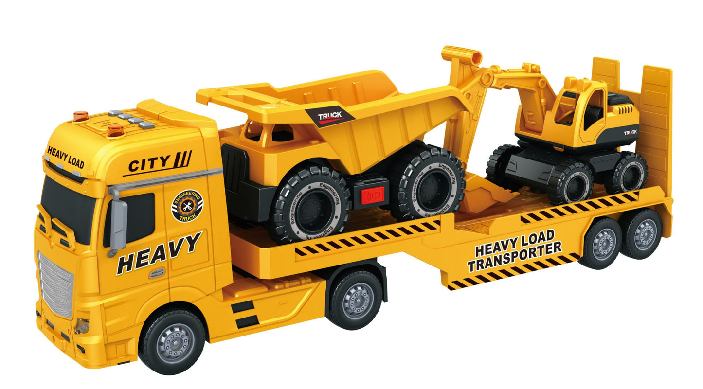 Transporter Truck w/Excavator & Dump Truck (53cm) Toy Star TS666-68F