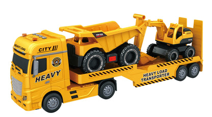 Transporter Truck w/Excavator & Dump Truck (53cm) Toy Star TS666-68F