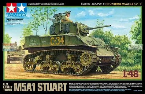 US Light Tank M5A1 Stuart 1/48 Scale Tamiya 32606