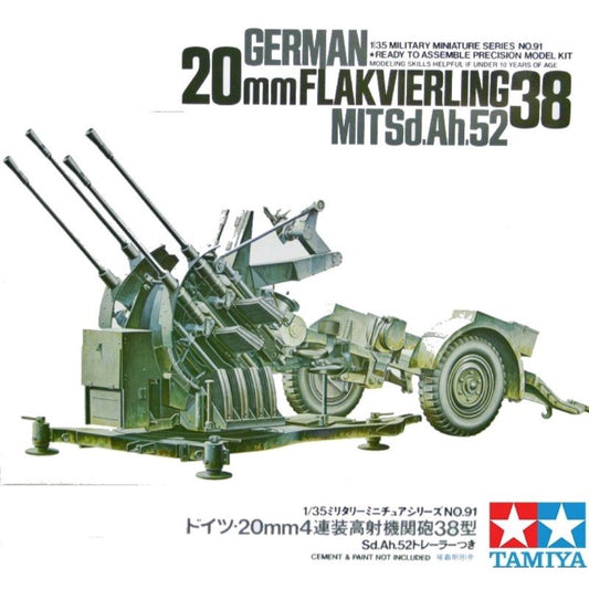 German 2cm Flakvierling 3 1/35 Scale Tamiya 35091