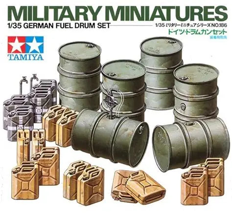 German Fuel Drum Set 1/35 Scale Tamiya 35186