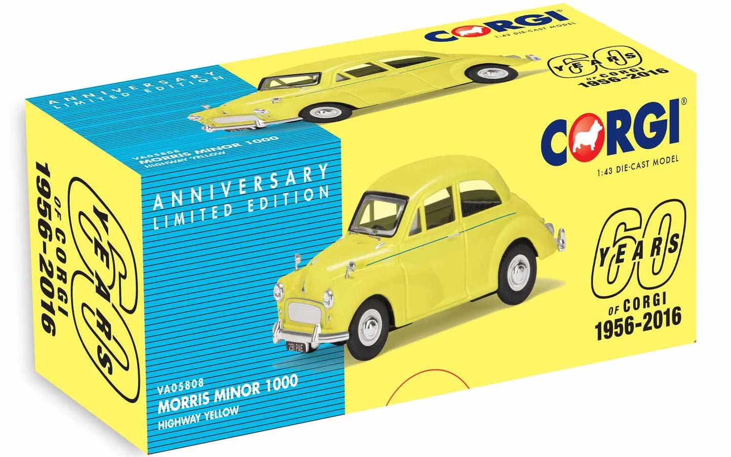 Morris Minor 1000 (Highway Yellow) - 1/43 Scale Corgi VA05808