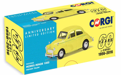 Morris Minor 1000 (Highway Yellow) - 1/43 Scale Corgi VA05808