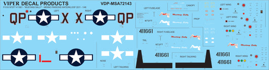 P-51K Mustang N72FT 1411661 'Mustang Sally' - 1/72 Scale Viper Decal Products MSA72143