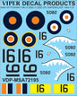 SAAF Kittyhawk F.Mk.IV '5082' 11 Sqn OTU Waterkloof 1944 - 1/72 Scale Viper Decal Products MSA72195