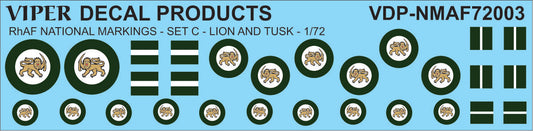 Rhodesian Air Force National Markings Set C - 1/72 Scale Viper Decal Products NMAF72003