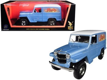 Willys Jeep Station Wagon (Silver Blue) 1955 - 1/18 Scale Yat Ming YAT92858SL/BLUE