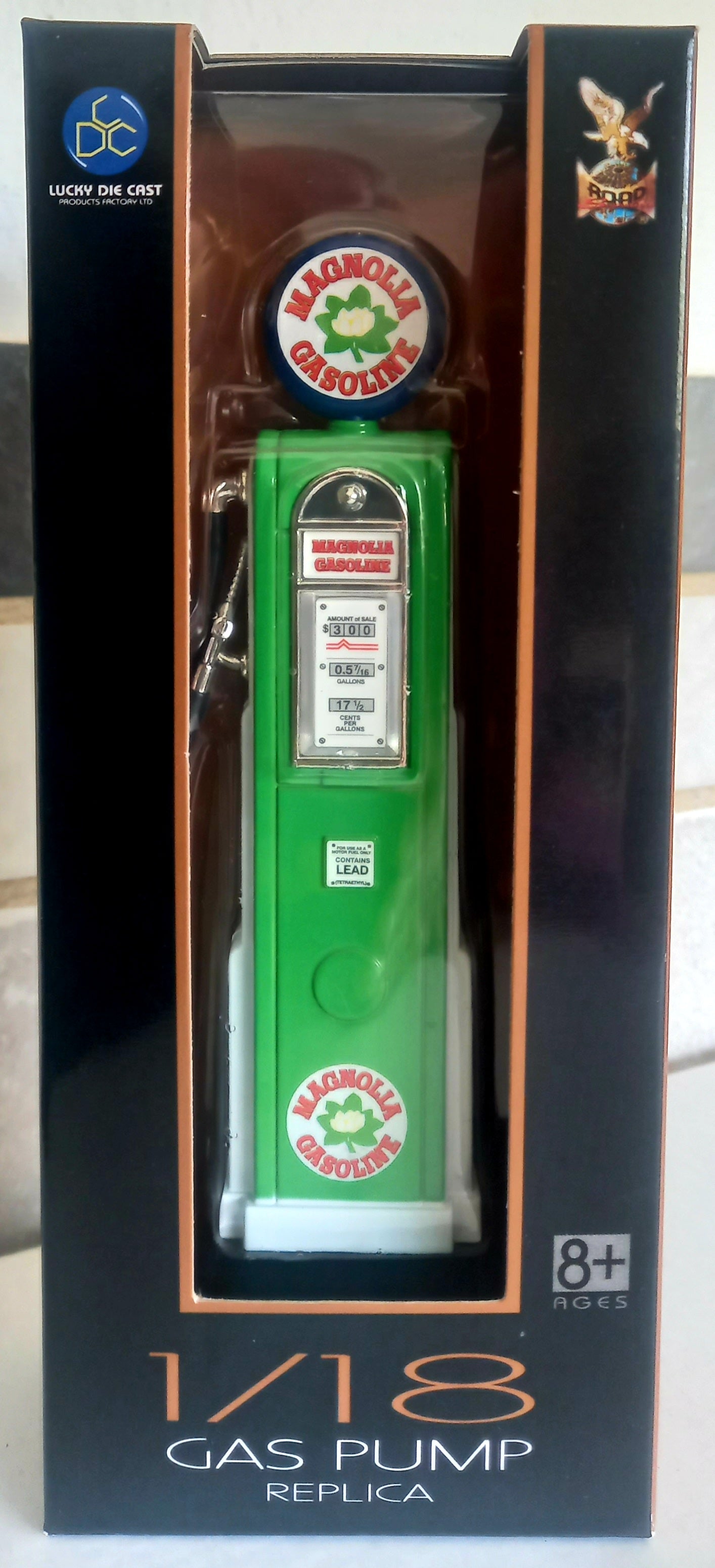 Magnolia Gas Pump (Rectangular) - 1/18 Scale Yat Ming YAT98741
