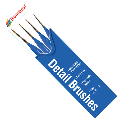 Detail Sable Brush Pack - Sizes 00/0/1/2 - Humbrol AG4304