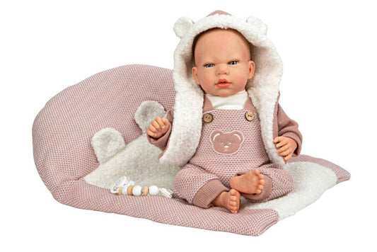 Arias Reborn Gadea Handmade Weighted Soft Body Doll includes Dummy and Blanket and Holder – 40cm Arias 98164
