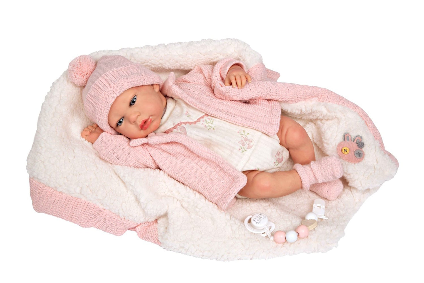Arias Reborn Marta Handmade Weighted Soft Body Doll includes Dummy and Blanket and Holder – 40cm Arias 98165
