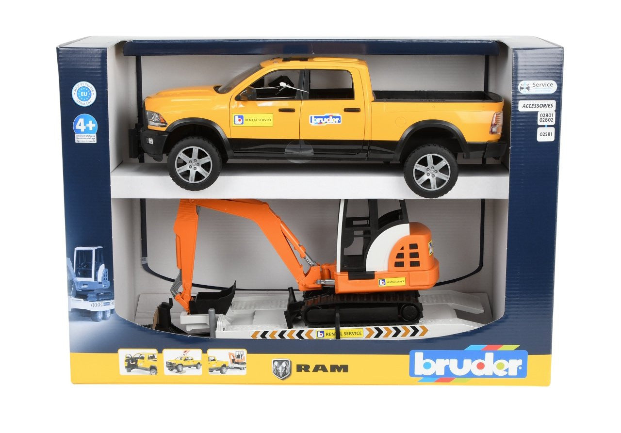RAM Rental Service with Mini Excavator Bruder Toys BRU02546