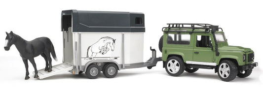 Land Rover Def. Station Wagon w/Trailer & Horse Bruder Toys BRU02592