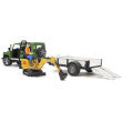 Land Rover Def. w/Trailer, JCB Exc. & Worker Bruder Toys BRU02593