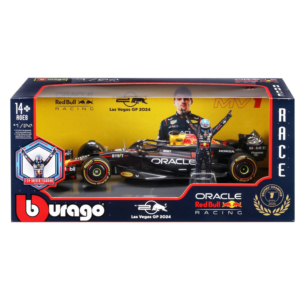 Red Bull F1  RB20 2024 w/Figure # 1 Verstappen - 1/24 Scale - Bburago - BUR18-28060