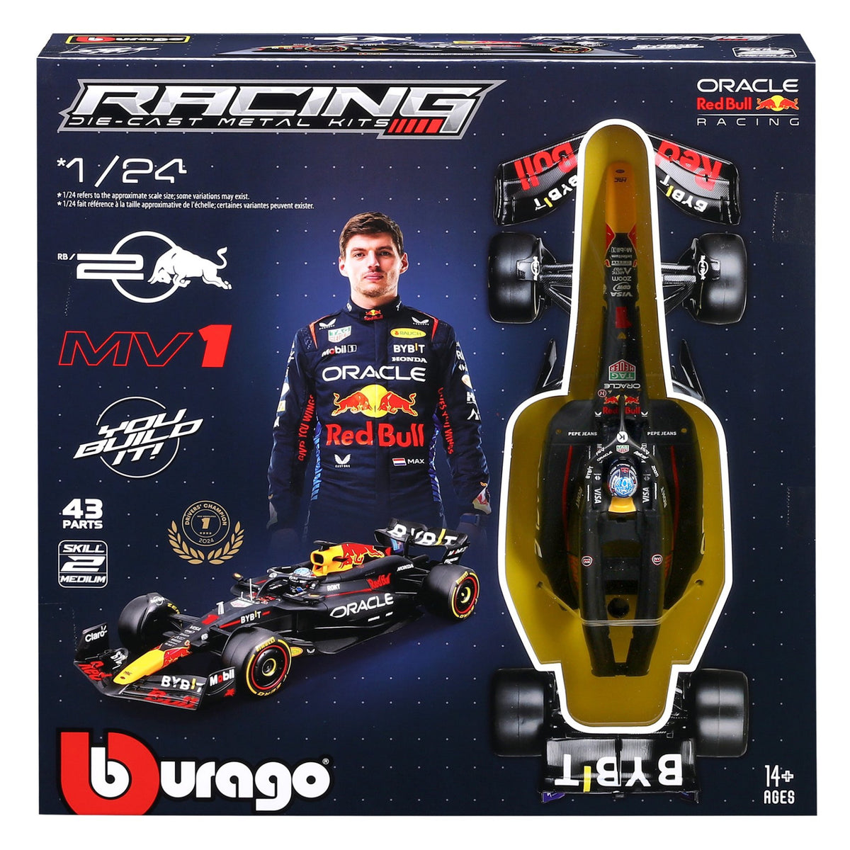 Red Bull F1 RB20 2024 Kit # 1 Verstappen - 1/24 Scale - Bburago - BUR18-28517