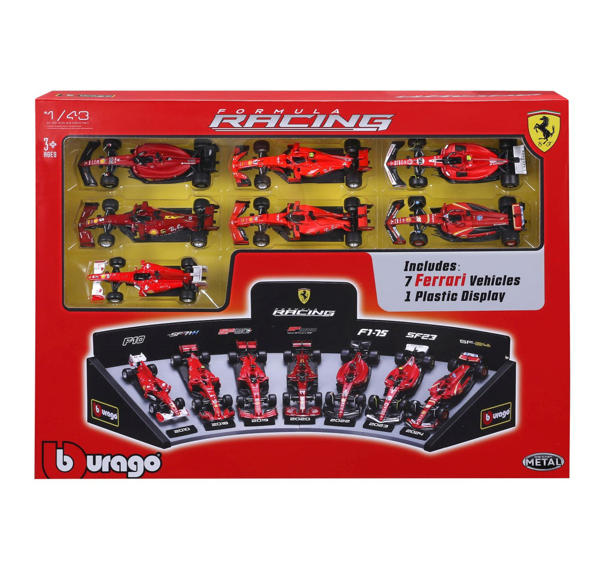 Ferrari F1 Deluxe Gift Box (7 Cars+ Stand) 2026 - 1/43 Scale - Bburago - BUR18-36864-25