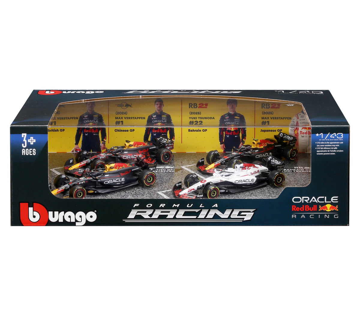 Red Bull F1 World Champion Set (4 Cars) - 1/43 Scale - Bburago - BUR18-38092-25