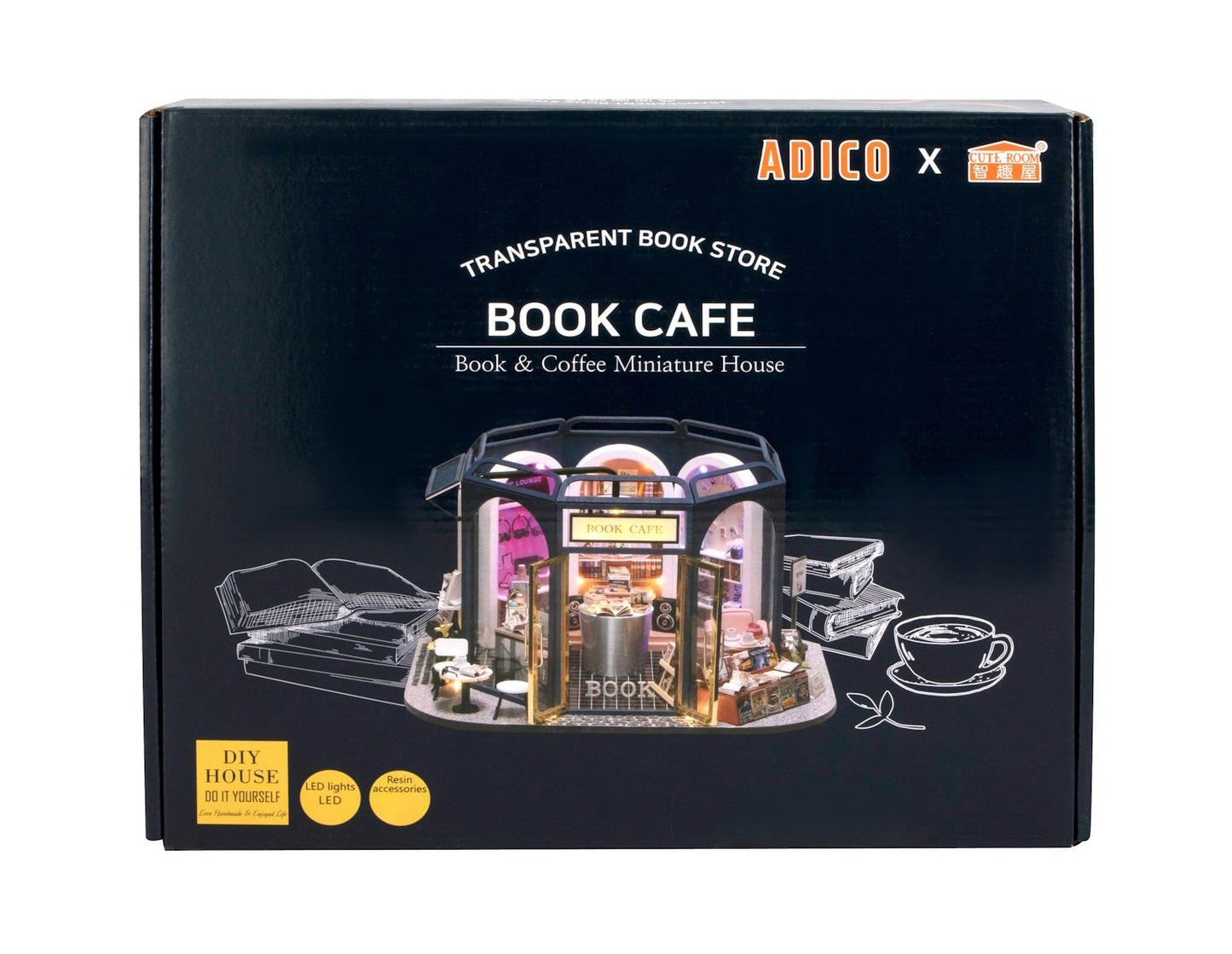 Book Cafe Cute Room Dollhouse CRGD-002