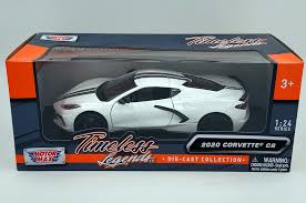 Chev Corvette C8 White 2020 - 1/24 Scale - MotorMax - MOT79360
