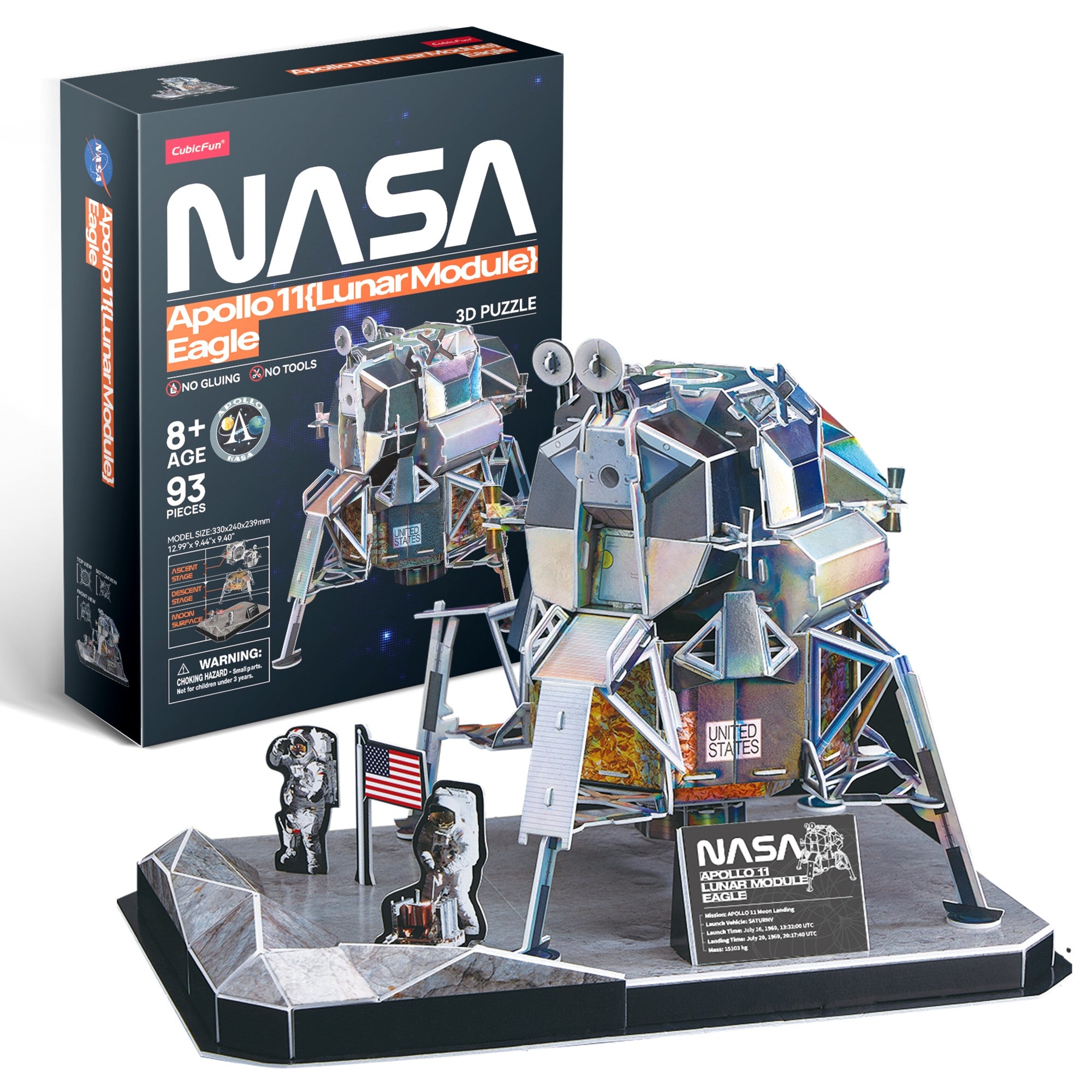 NASA Apollo 11 Lunar Module Eagle 93pcs CubicFun CFDS1058H – The ...