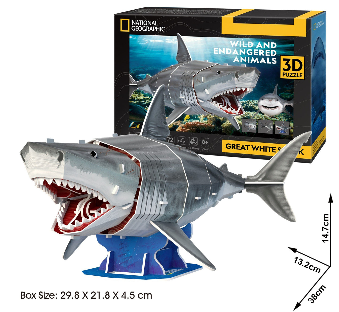 Nat Geo - Great White Shark – 72pcs CubicFun CFDS1098H