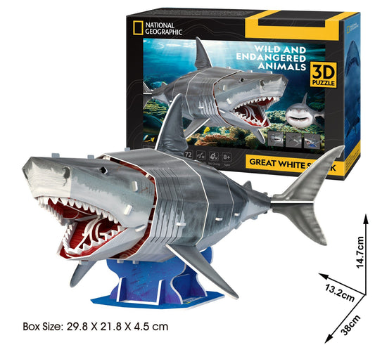 Nat Geo - Great White Shark – 72pcs CubicFun CFDS1098H