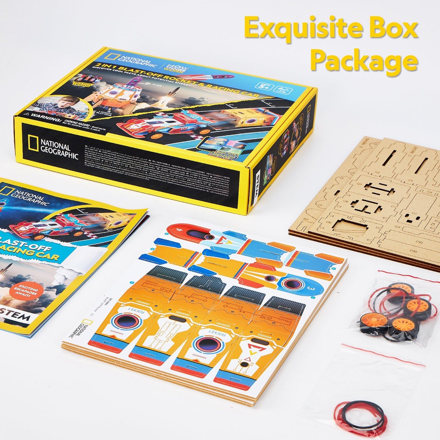 Nat Geo - 2in1 Blast Off Rocket & Racing Car CubicFun CFDS1099H