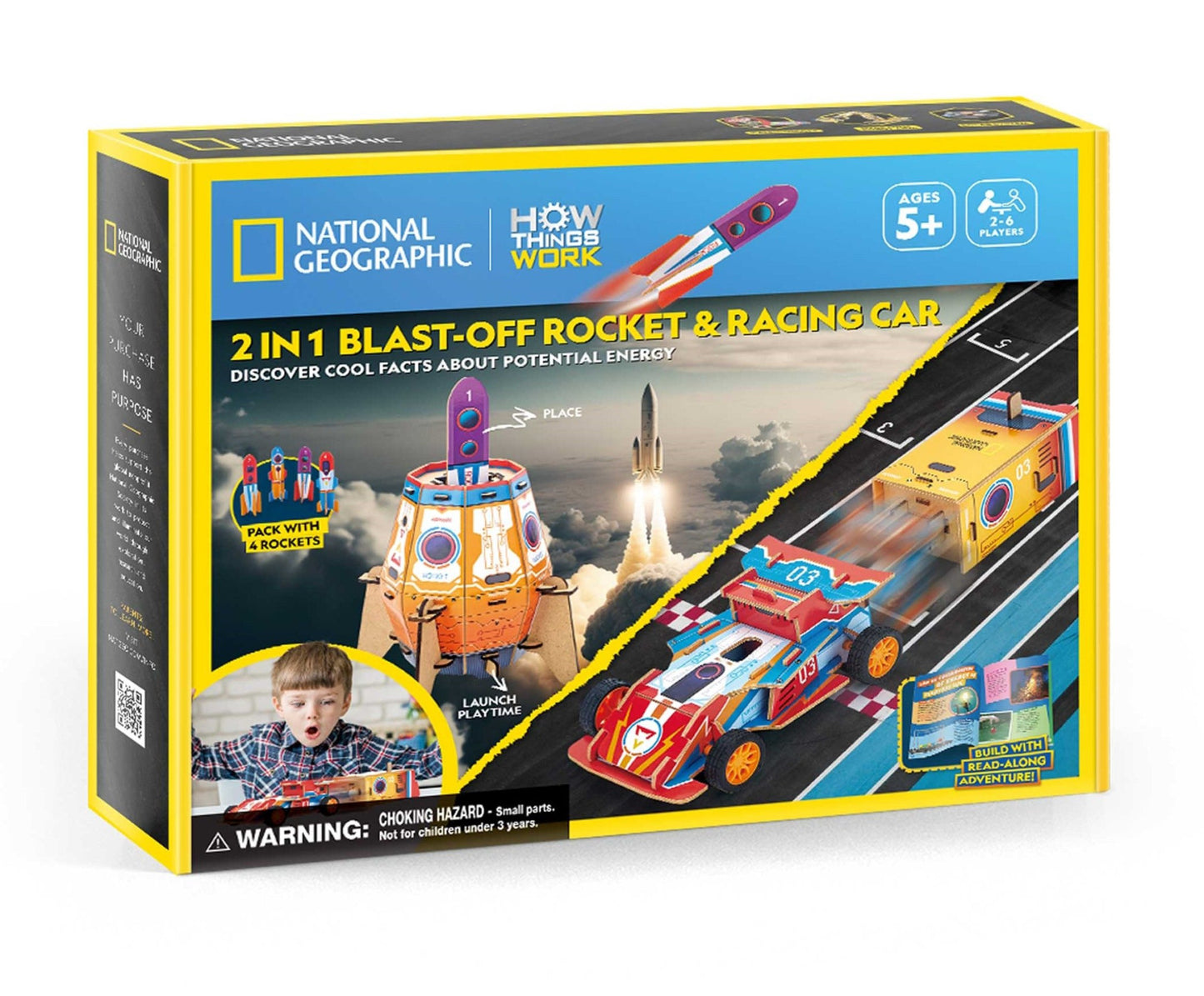 Nat Geo - 2in1 Blast Off Rocket & Racing Car CubicFun CFDS1099H