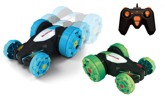 R/C Double Roll Stunt Car & Battery & USB Charger Funny Box FB208004