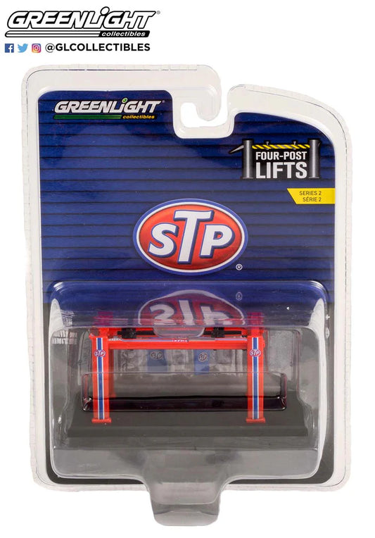 Four Post Lift Auto Body Shop Series 2 STP Red/Blue 1/64 GreenLight GR16120A