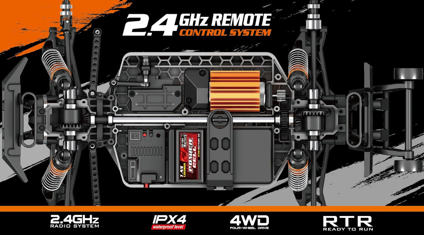 R/C 2.4GHz Brushed High Speed Racing Car 1/14 RC Leading HTRC1128