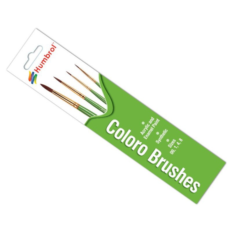 Coloro Brush Pack - Sizes 00/1/4/8 - Humbrol AG4050