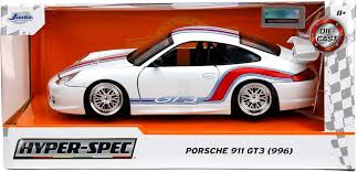 Porsche 911 (996) GT3 RS Hyper-Spec White - 1/24 Scale - Jada - JAD35491