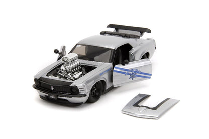 Ford Mustang Boss 429 with engine Blower Silver 1970 - 1/24 Scale - Jada - JAD35021