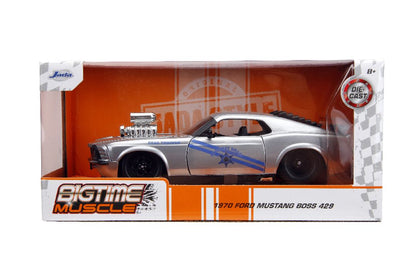 Ford Mustang Boss 429 with engine Blower Silver 1970 - 1/24 Scale - Jada - JAD35021