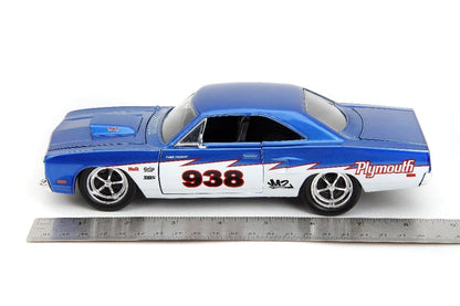 Plymouth Road Runner Candy Blue and White BTM 1970 - 1/24 Scale - Jada - JAD35030
