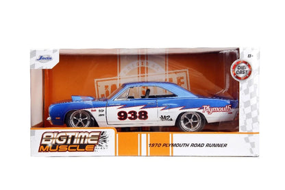 Plymouth Road Runner Candy Blue and White BTM 1970 - 1/24 Scale - Jada - JAD35030