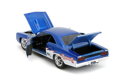 Plymouth Road Runner Candy Blue and White BTM 1970 - 1/24 Scale - Jada - JAD35030