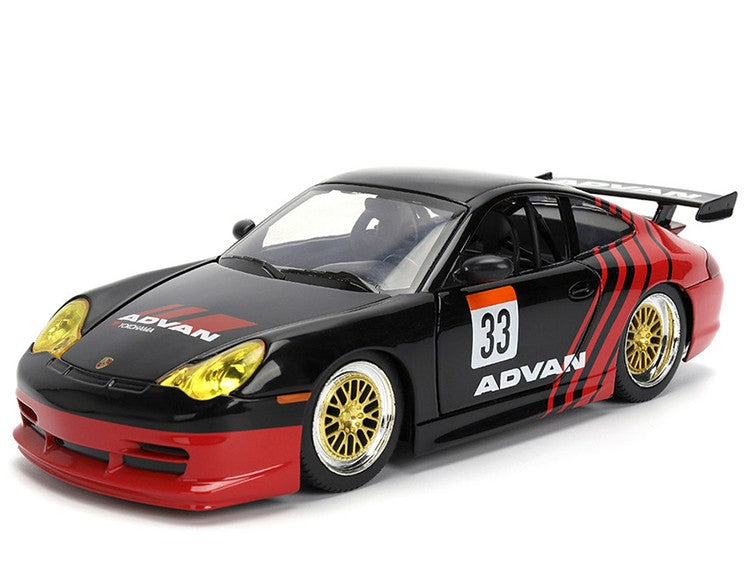 Porsche 911 GT3 RS (996) ADVAN Black/Red Hyper-Spec - 1/24 Scale - Jada - JAD36371